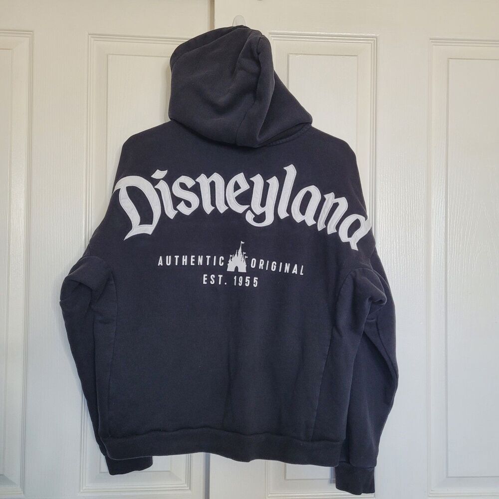 Disneyland Spirit Jersey Hoodie Sweatshirt Black Medium Full Zip Disney Parks